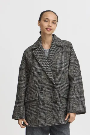 RELAXED FIT PLAID COAT