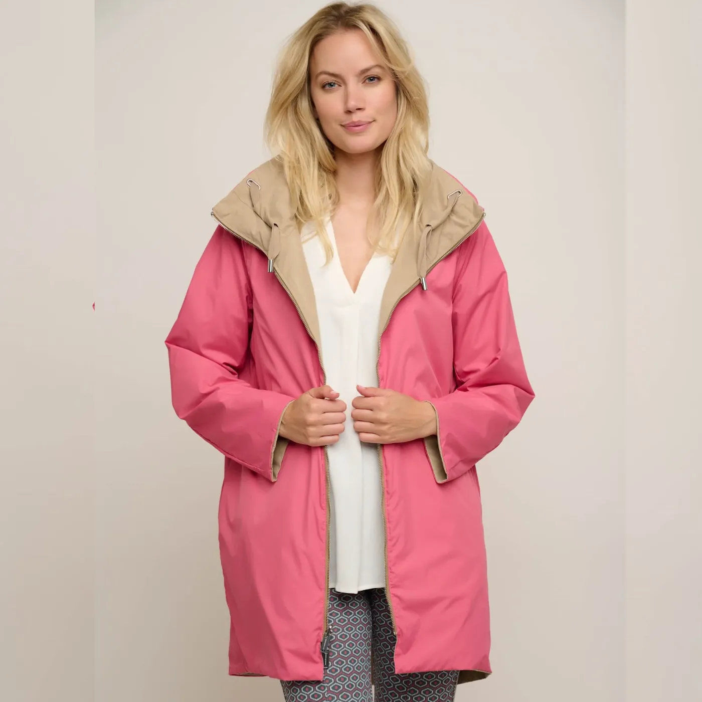 Rino & Pelle Reversible Coat | Sand / Lipgloss