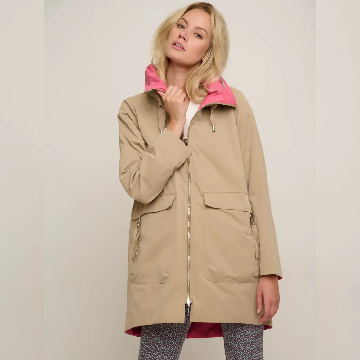 Rino & Pelle Reversible Coat | Sand / Lipgloss