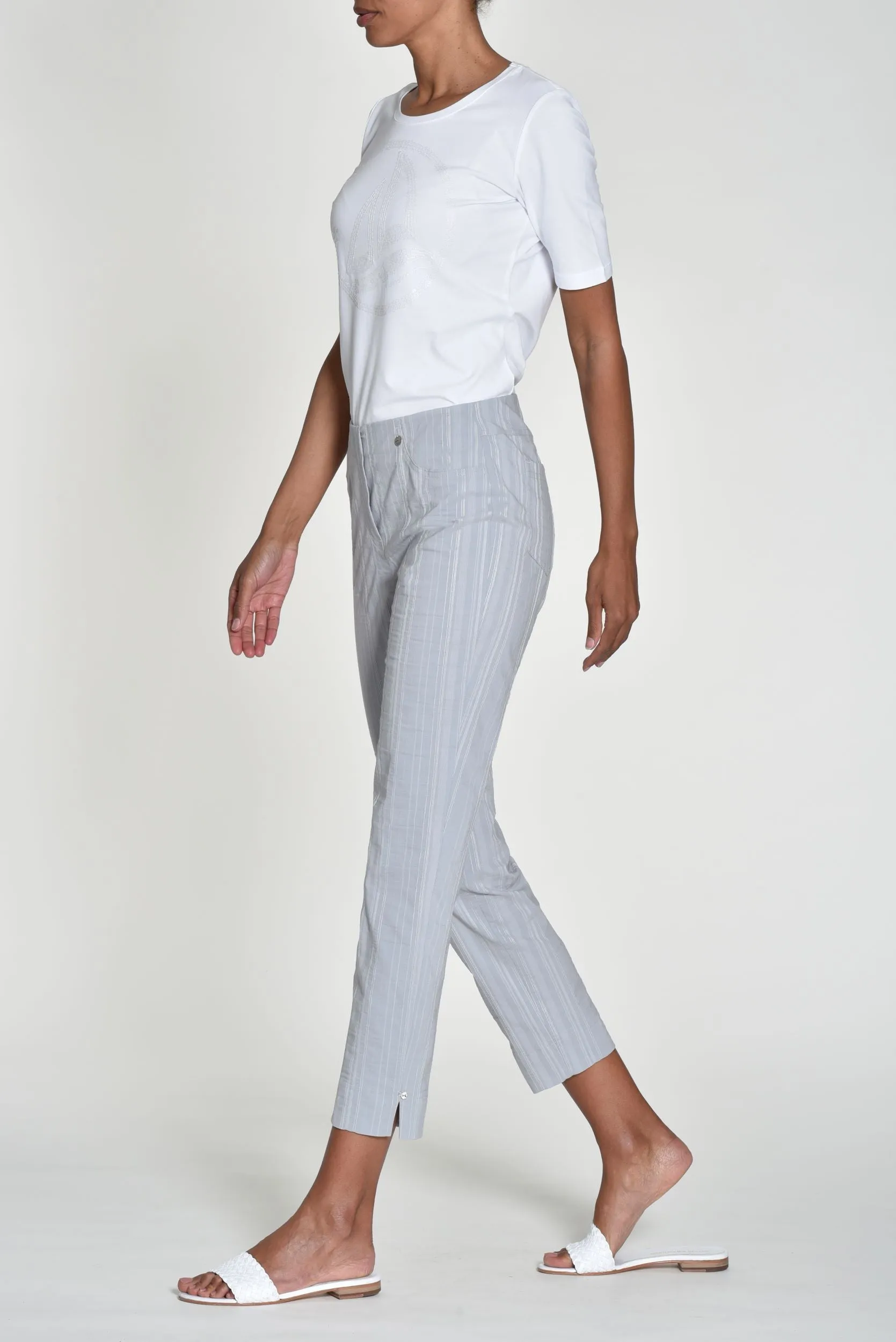 Robell Seersucker Bella Cotton Rich Trousers. All Colours 52642