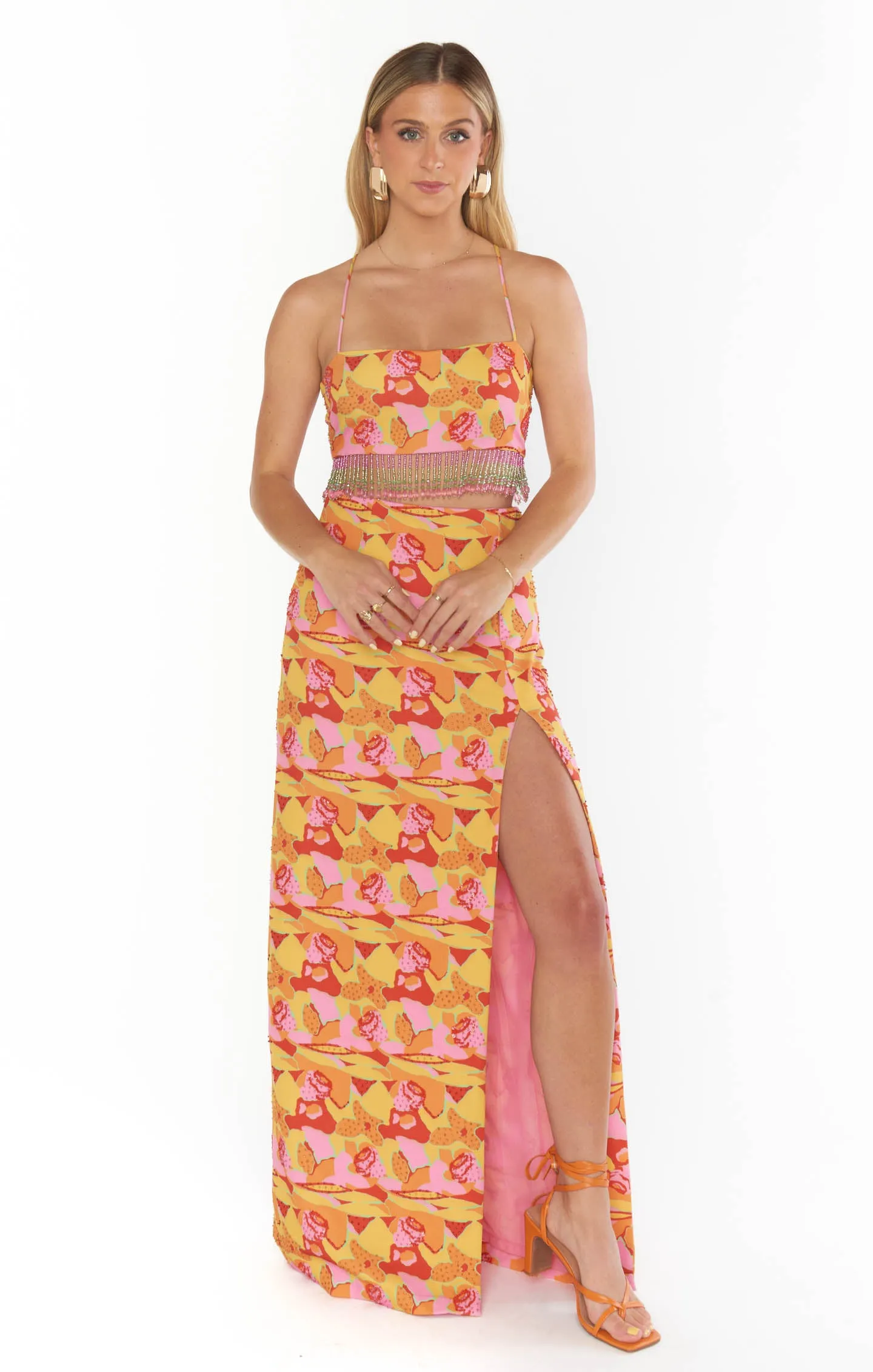 Rumba Maxi Skirt ~ Havana Beaded Sequins