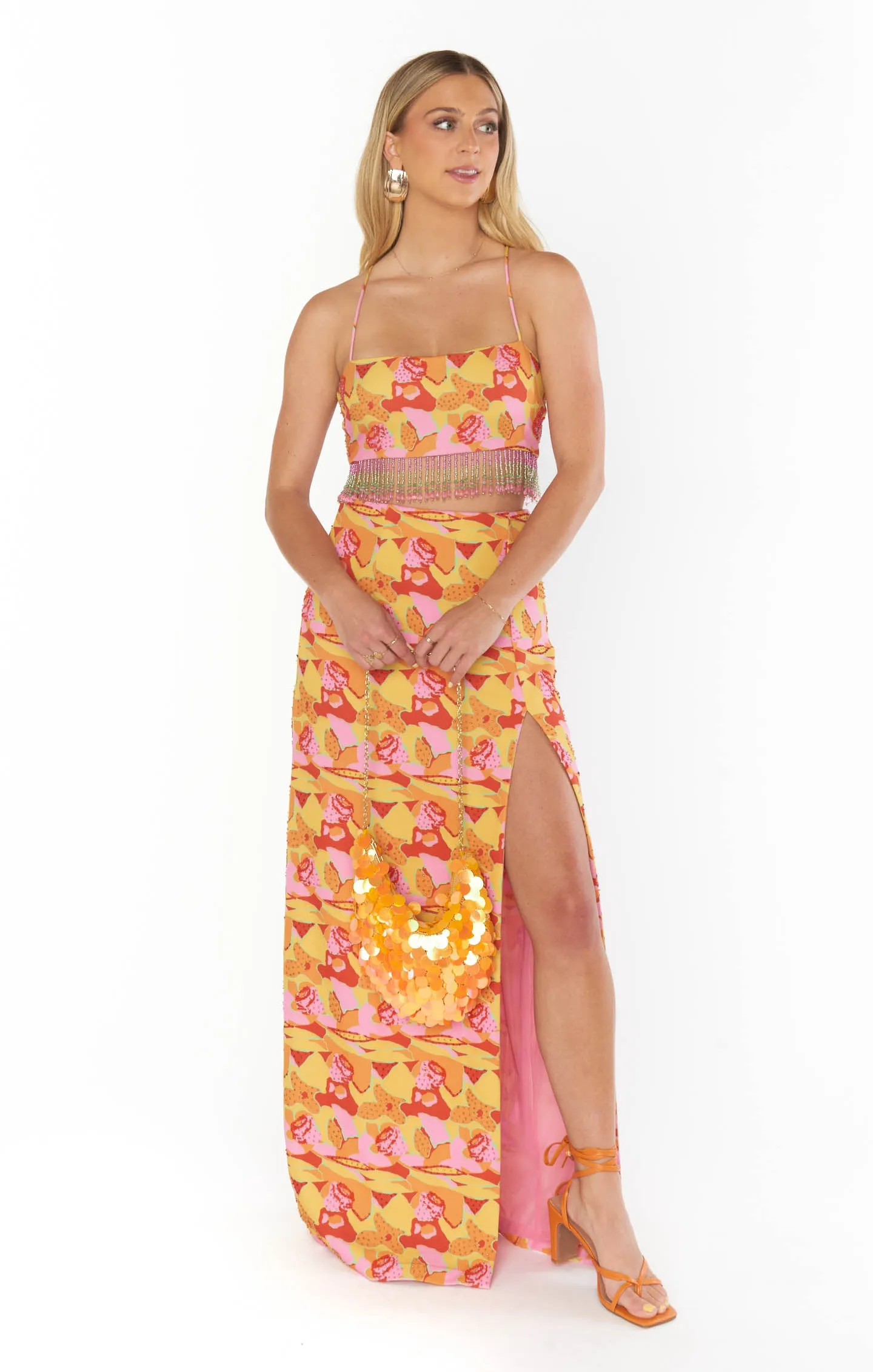 Rumba Maxi Skirt ~ Havana Beaded Sequins