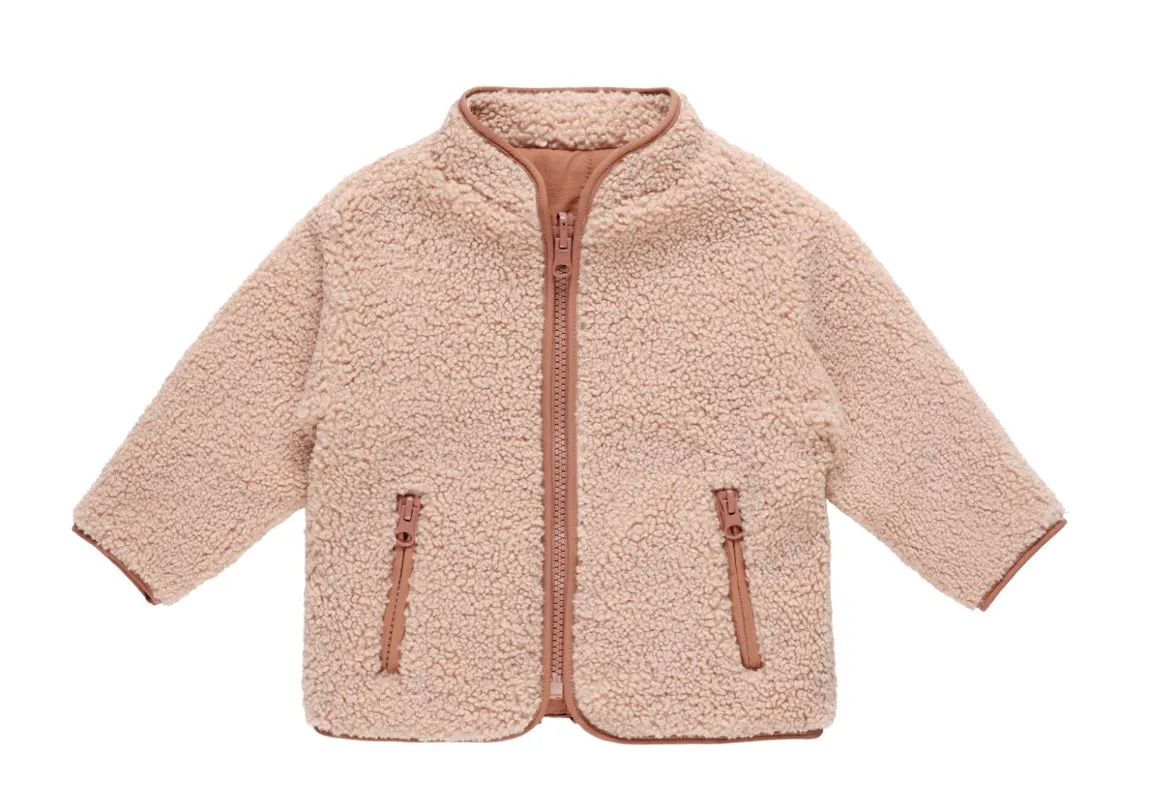 Shirling Zip Reversable Jacket- Blush