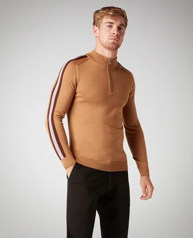 Slim Fit Merino Wool-Blend Half-Zip Sweater