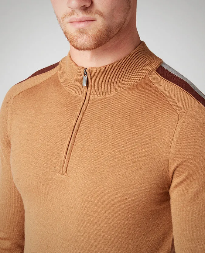 Slim Fit Merino Wool-Blend Half-Zip Sweater