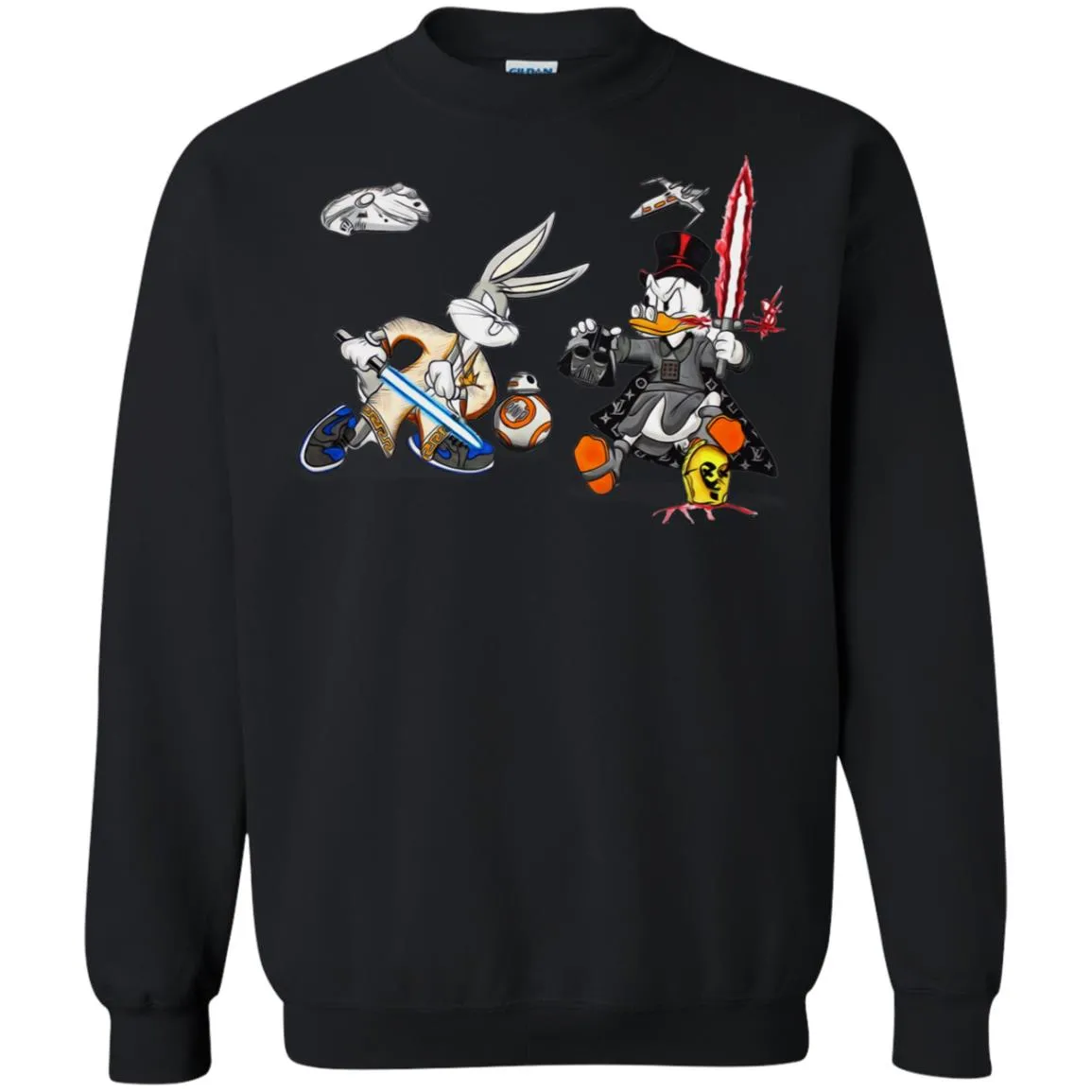 Star Wars T-shirts Rabbit Vs Duck Donald Funny Crewneck Pullover Sweatshirt