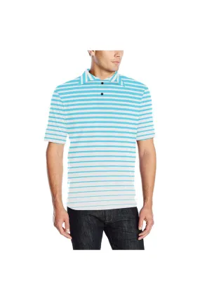 Stripe Cyan Men's Polo Shirt