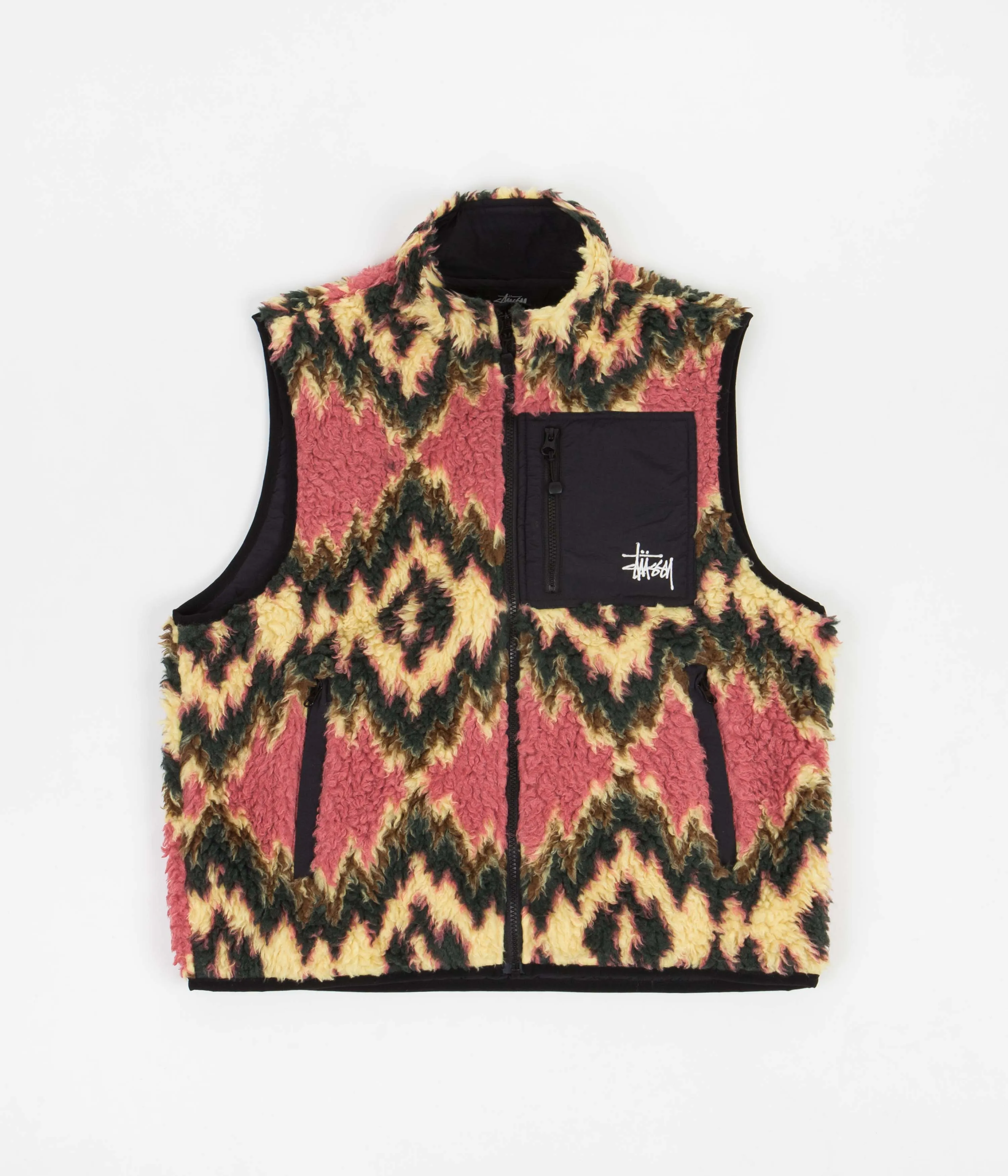 Stussy Fillmore Sherpa Vest - Mustard