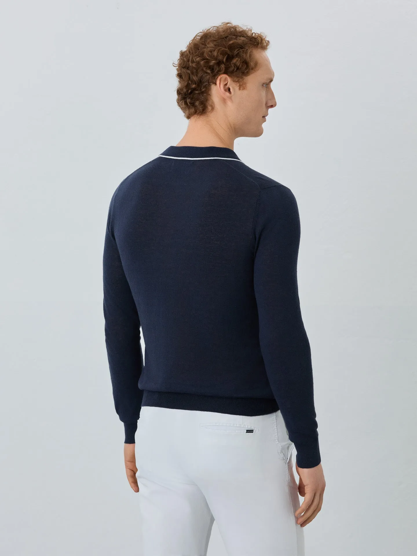 Sweater With Long Sleeves In Cotton-linen Blend