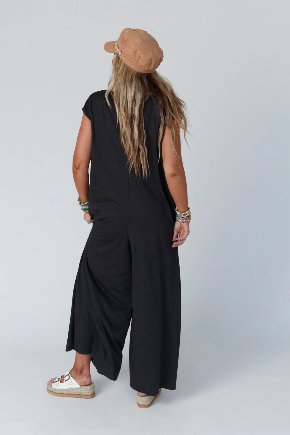 The Nest Daphne Scoop Neck Jumpsuit - Charcoal