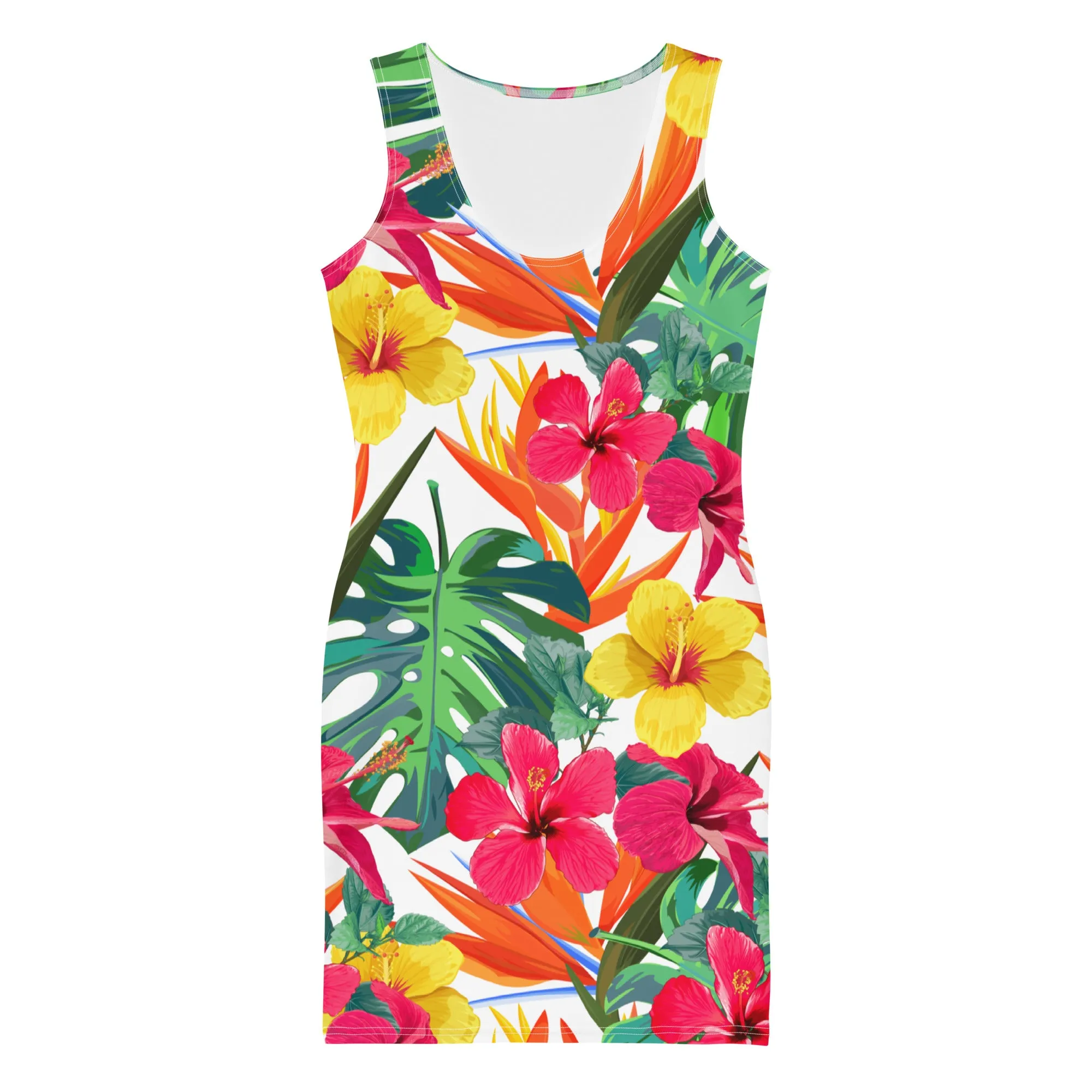 Tropical Flora Bodycon Dress