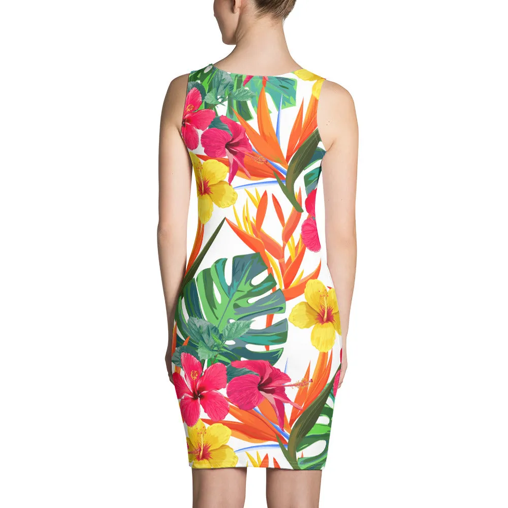 Tropical Flora Bodycon Dress