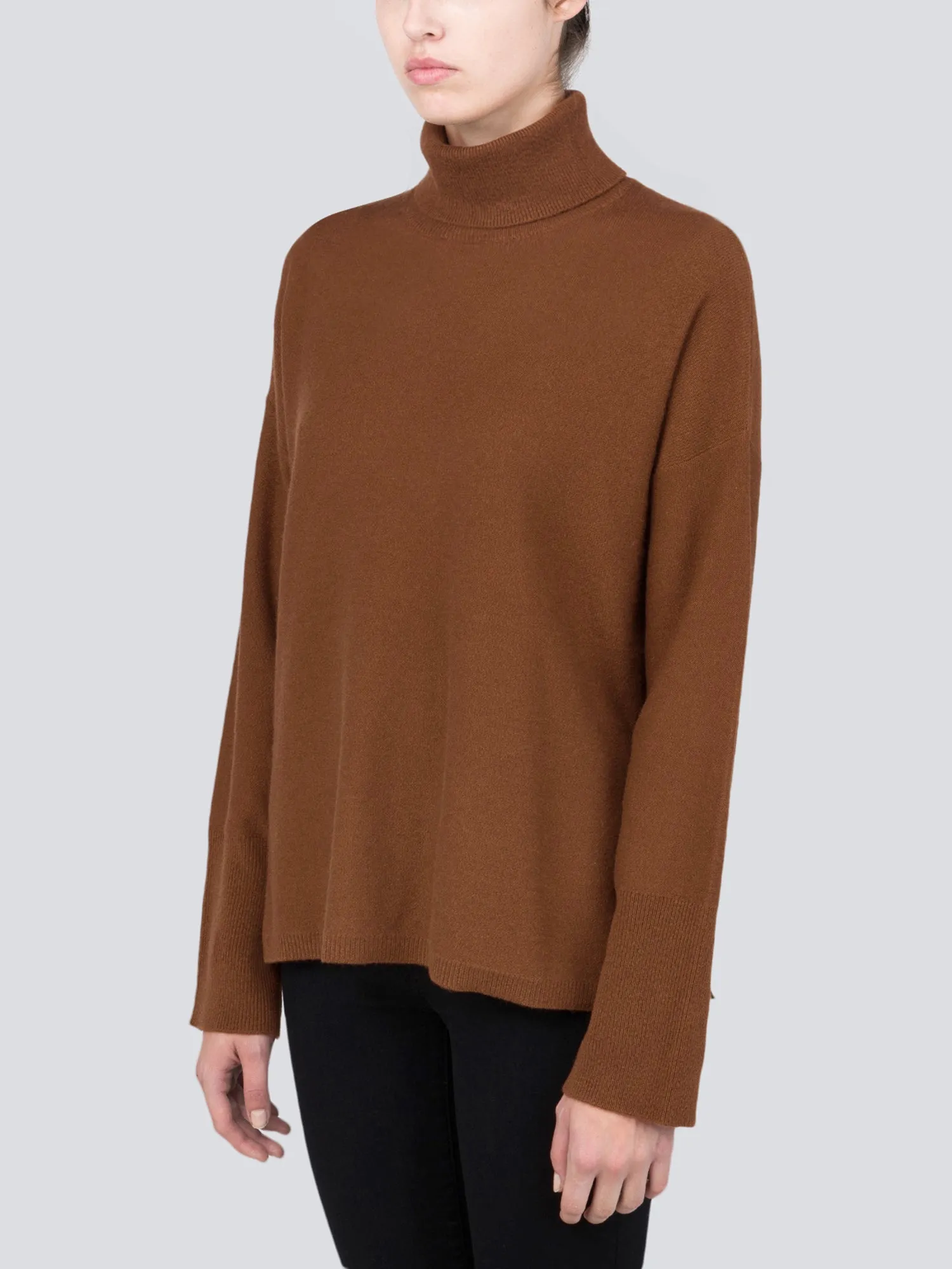 Turtleneck Loosefit Tunic_Deep Camel