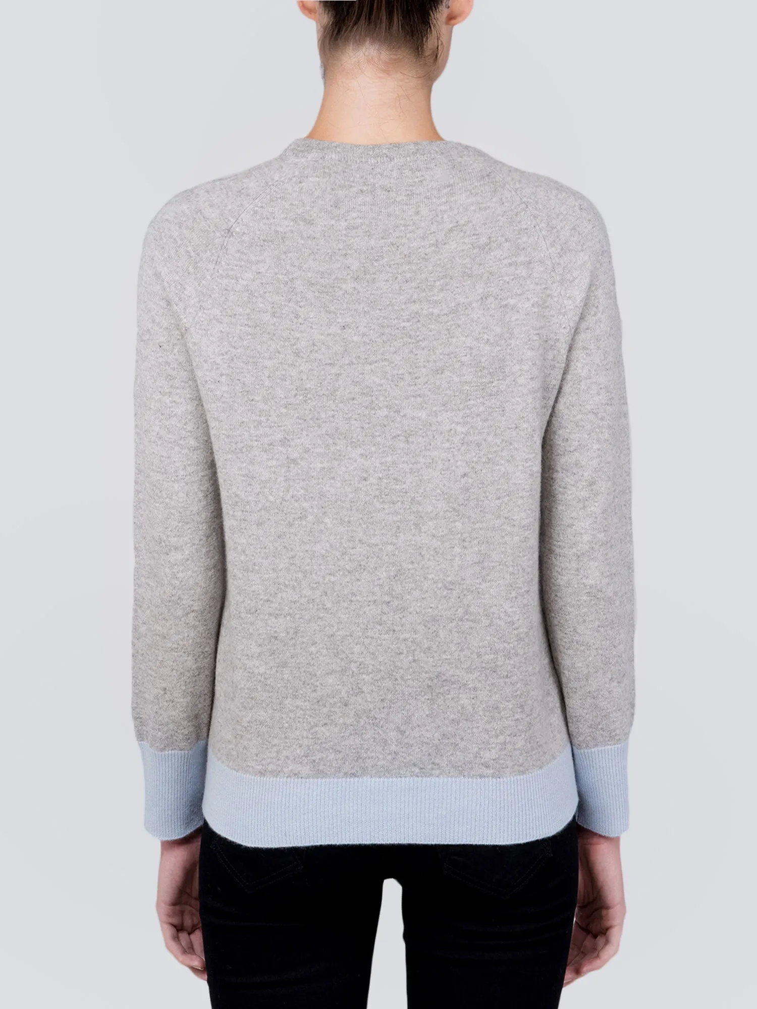 Turtleneck Slimfit Sweater_CB_Light Grey/Baby Blue