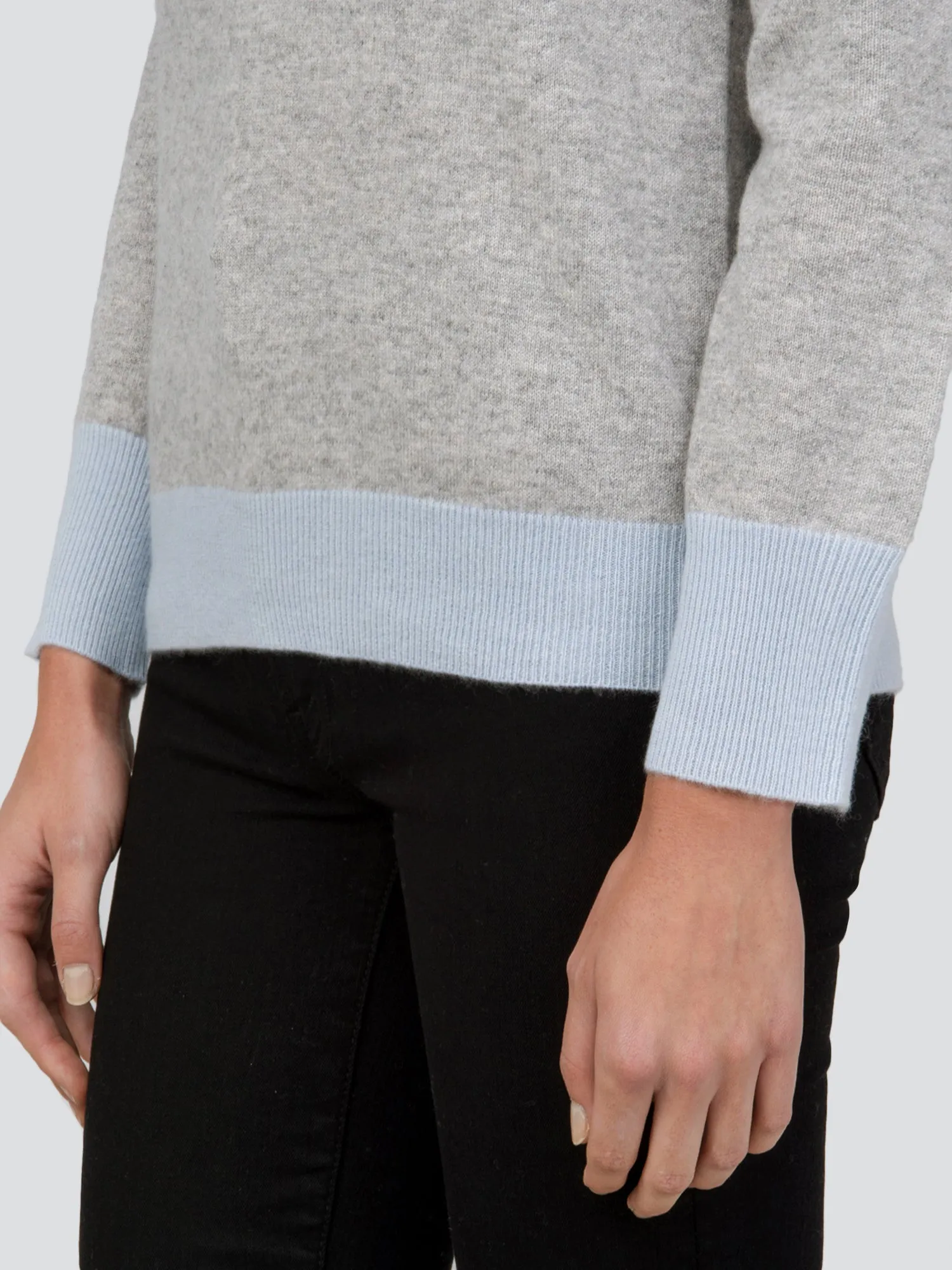 Turtleneck Slimfit Sweater_CB_Light Grey/Baby Blue