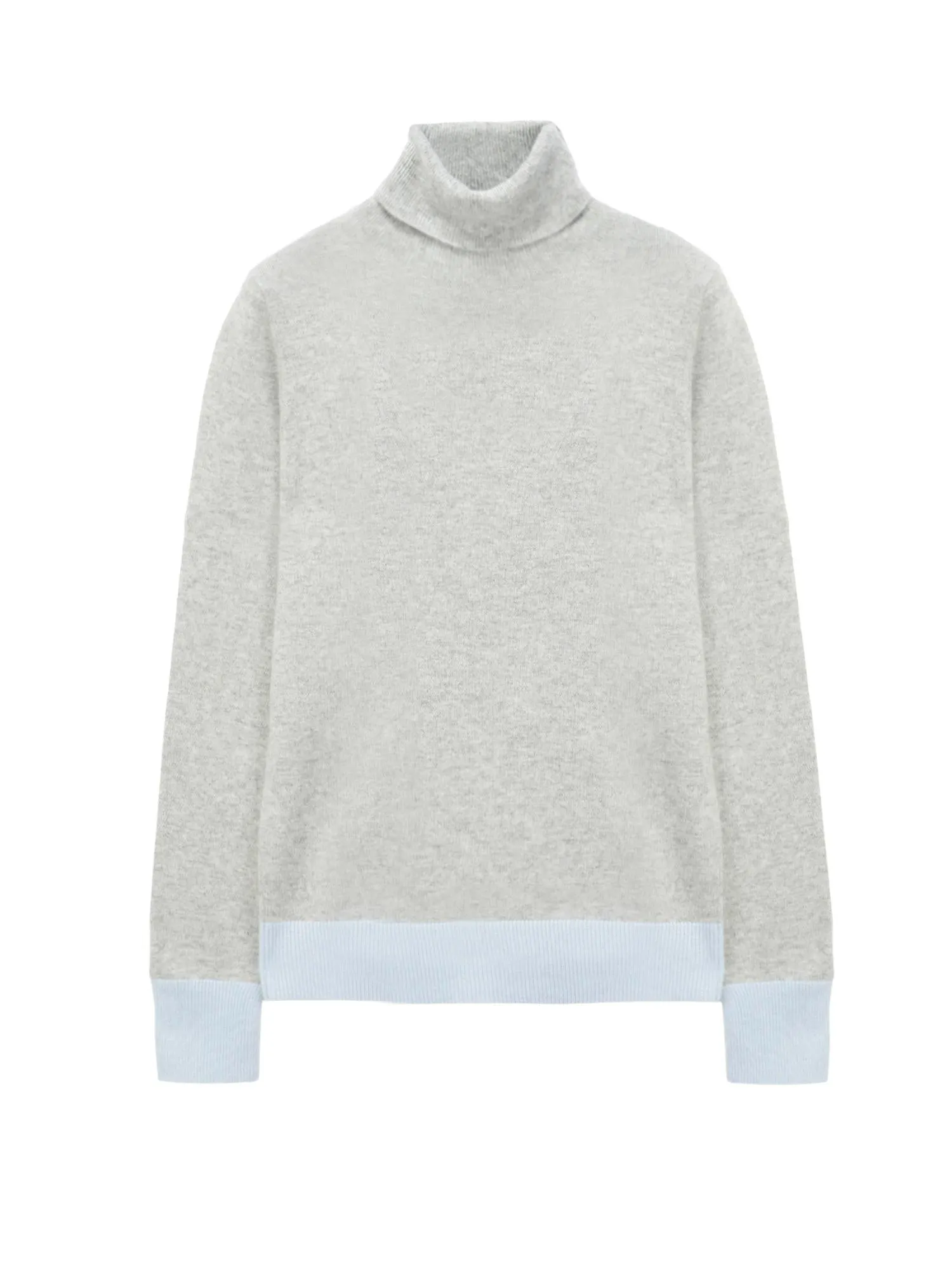 Turtleneck Slimfit Sweater_CB_Light Grey/Baby Blue