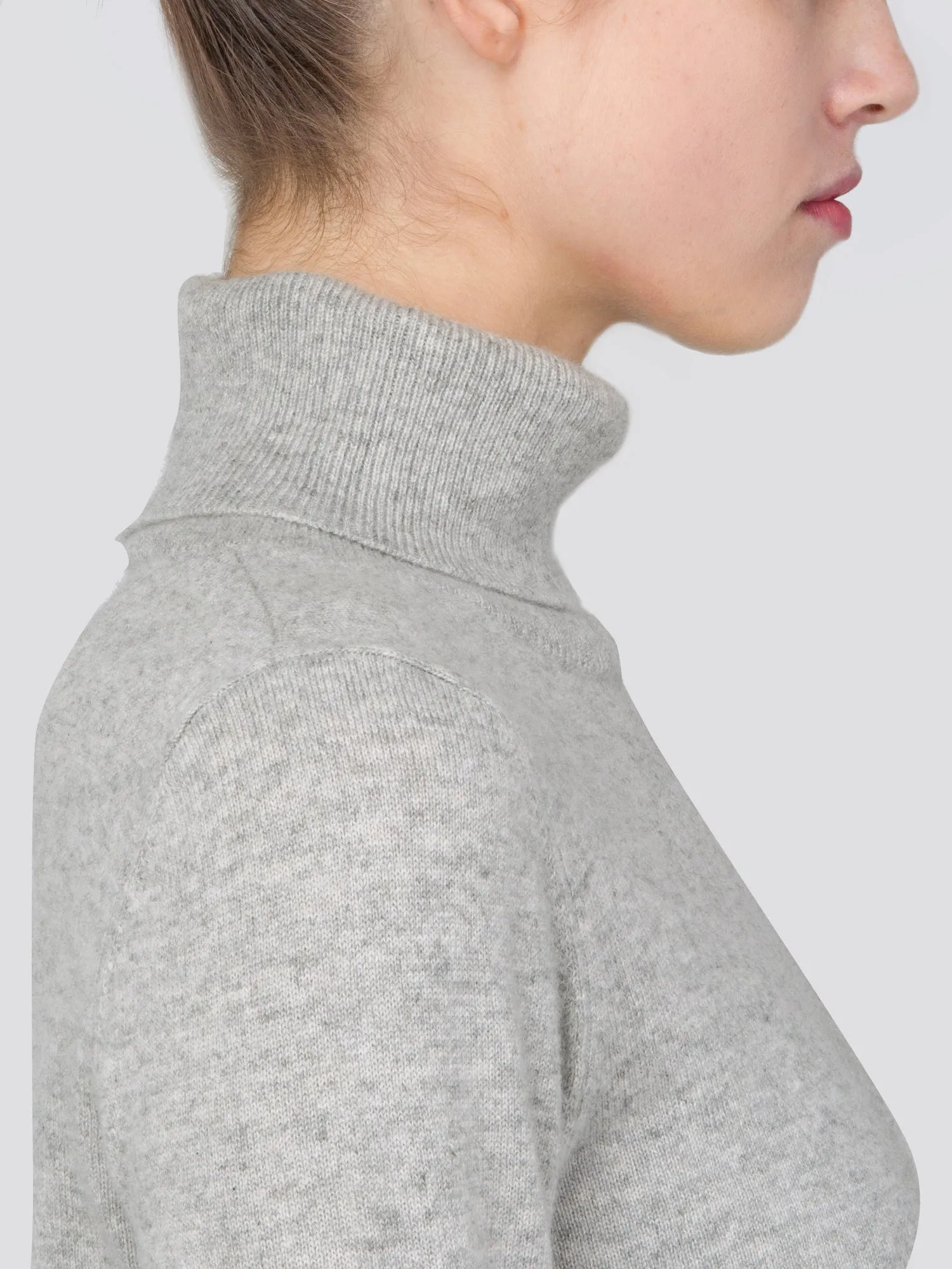 Turtleneck Slimfit Sweater_CB_Light Grey/Baby Blue