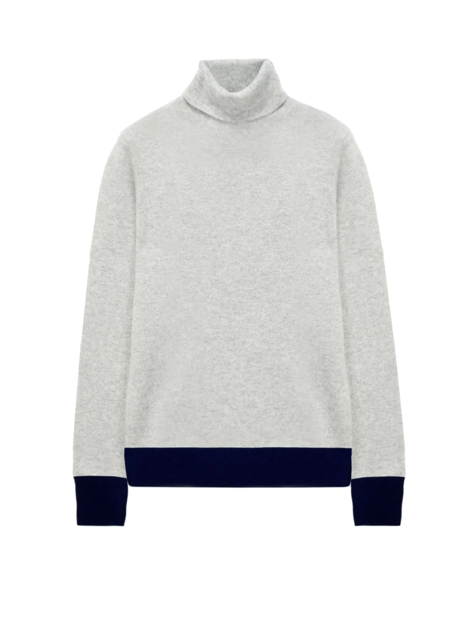 Turtleneck Slimfit Sweater_CB_Light Grey/Navy