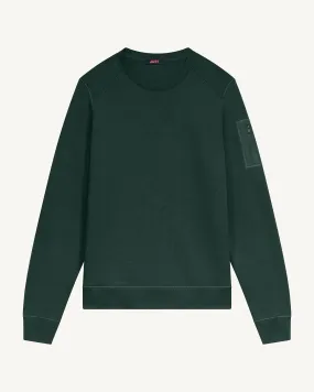 Ulysse round-necked cotton sweatshirt Deep forest