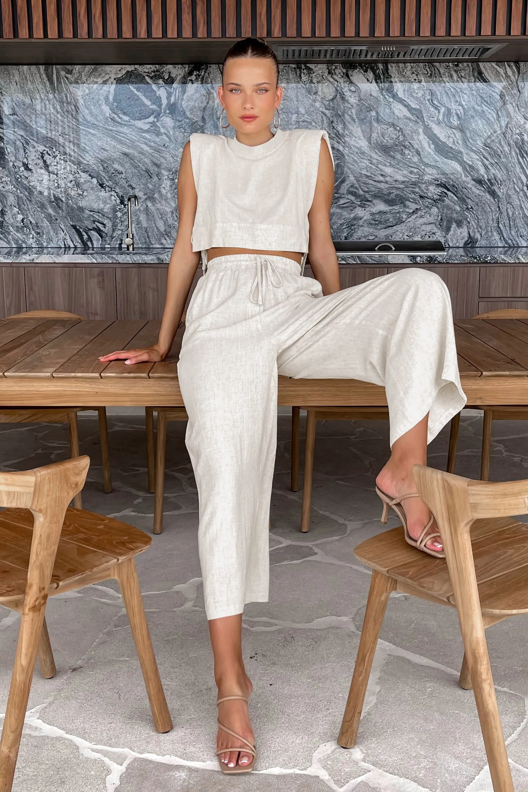 Vacation Day Wide-Leg Pants Set