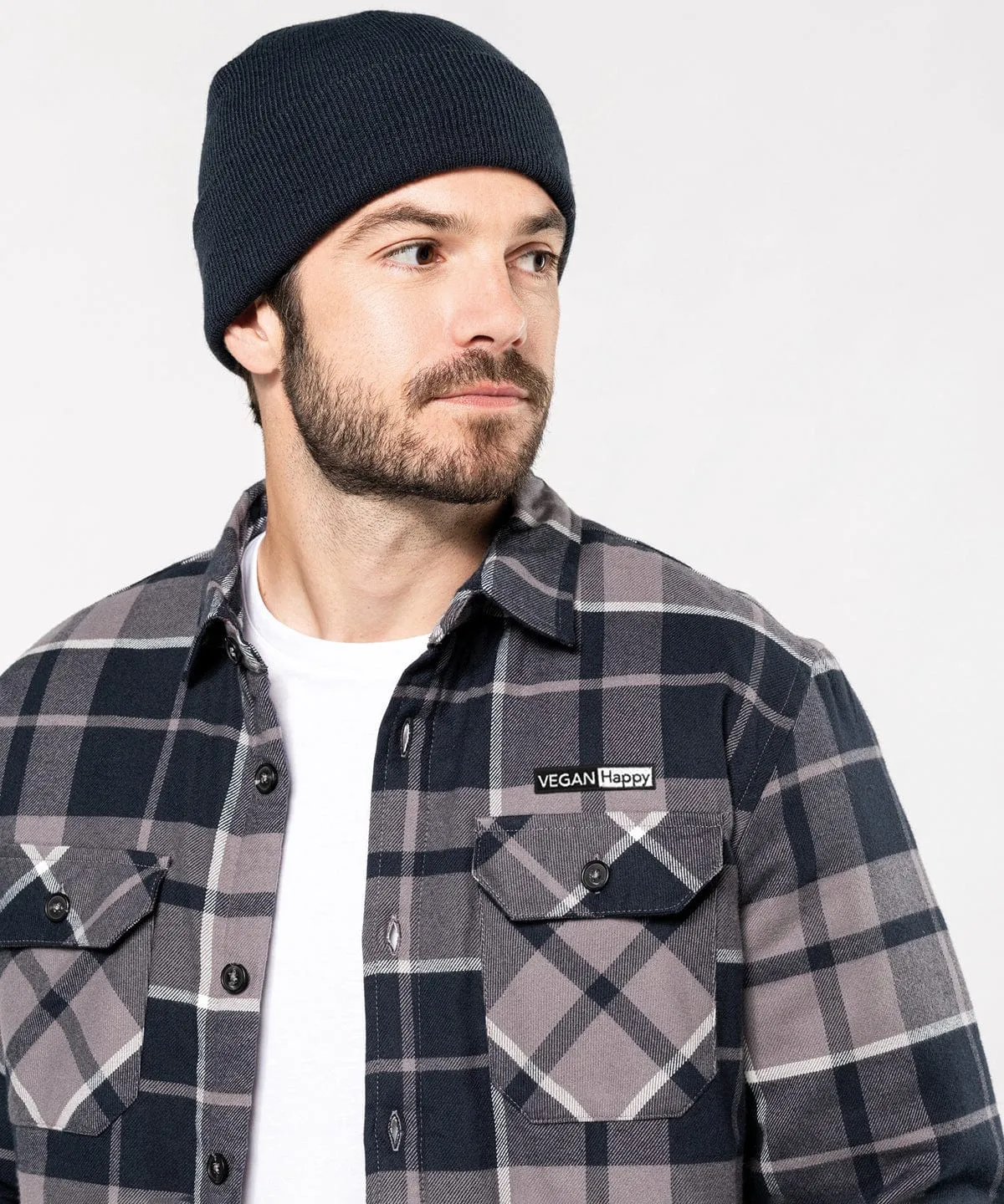 Vegan Men's Sherpa-Lined Check Shirt Jacket | Multiple Colours