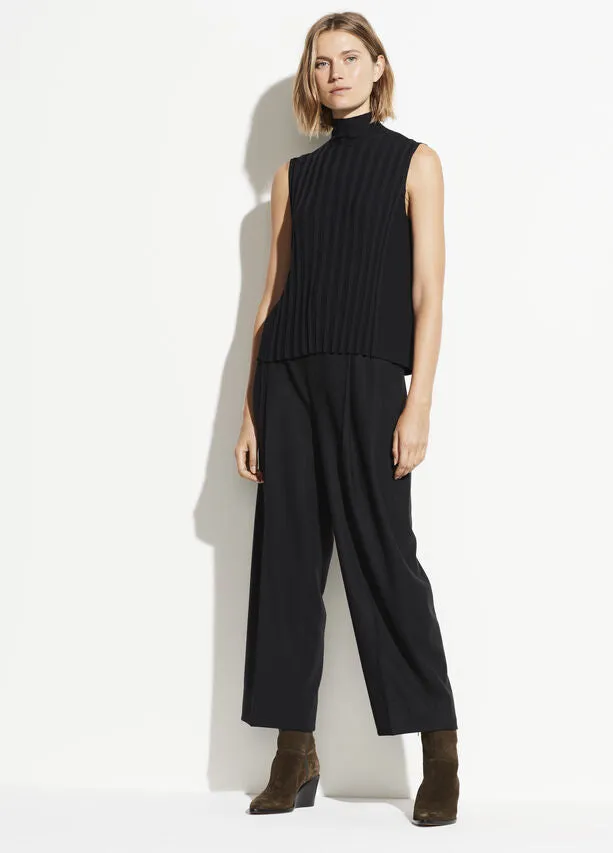 Vince - Mixed Rib Sleeveless Turtleneck in Black