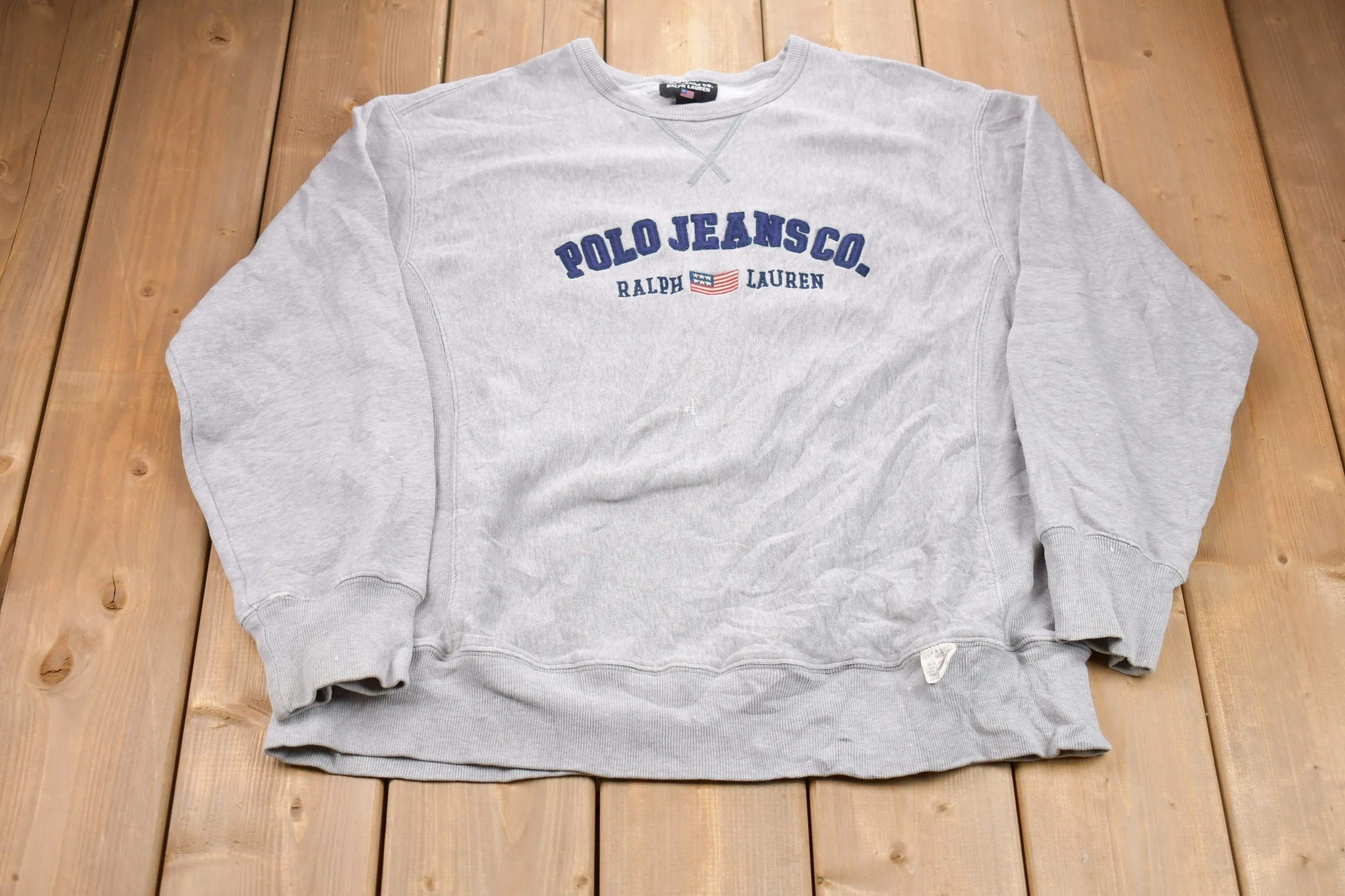 Vintage 1990s Polo Jeans Co Ralph Lauren Embroidered Crewneck Sweatshirt