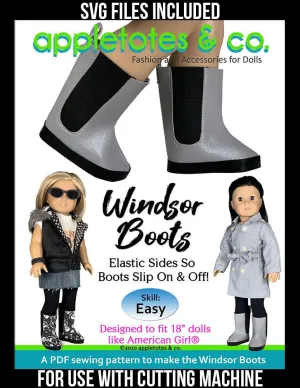 Windsor Boots 18 Inch Doll Sewing Pattern - SVG Files Included