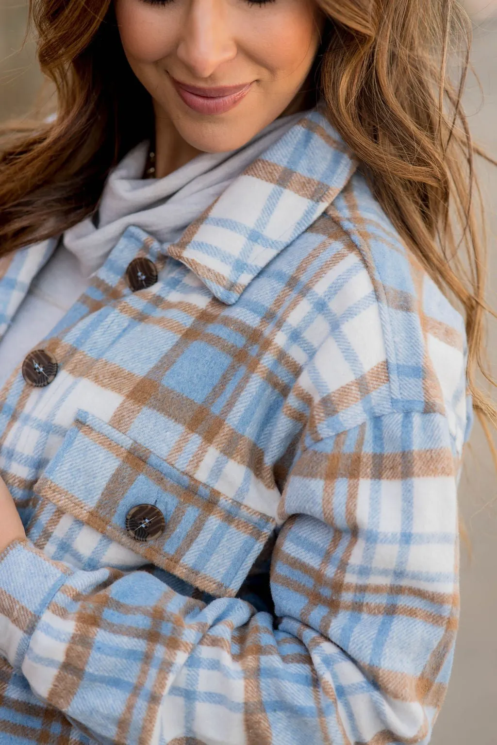 Winter Blues Plaid Shacket