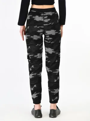 Women Black Printed Joggers