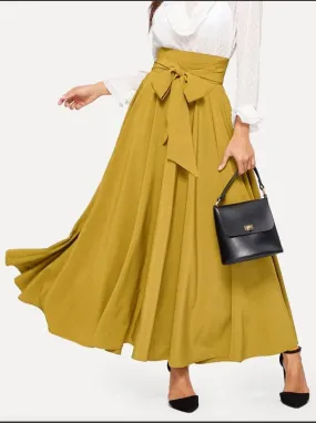 Women Yellow Flare Skirt