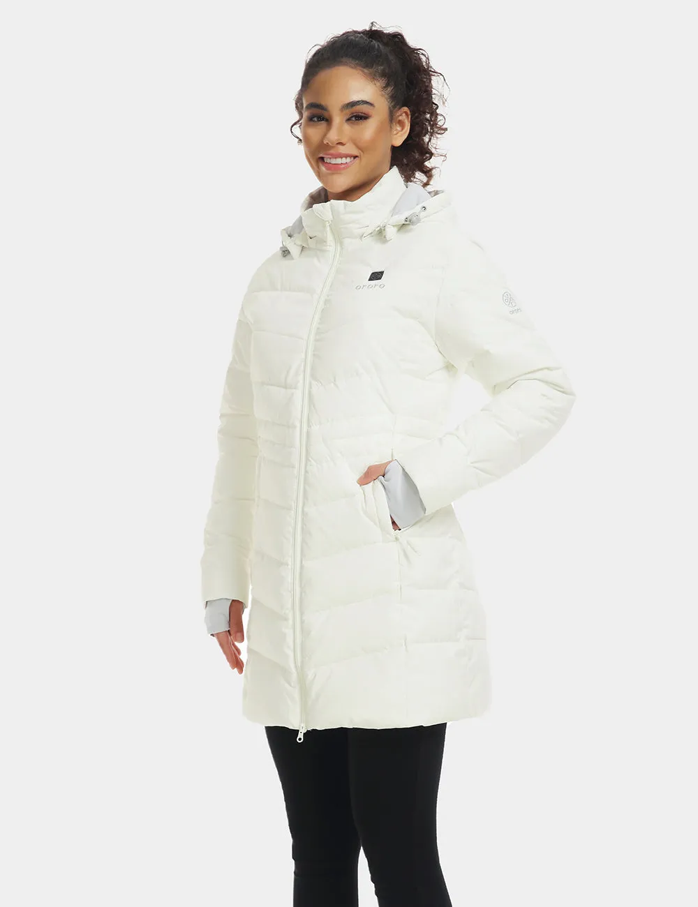 Women's Heated Thermolite® Puffer Parka Jacket - Black/White