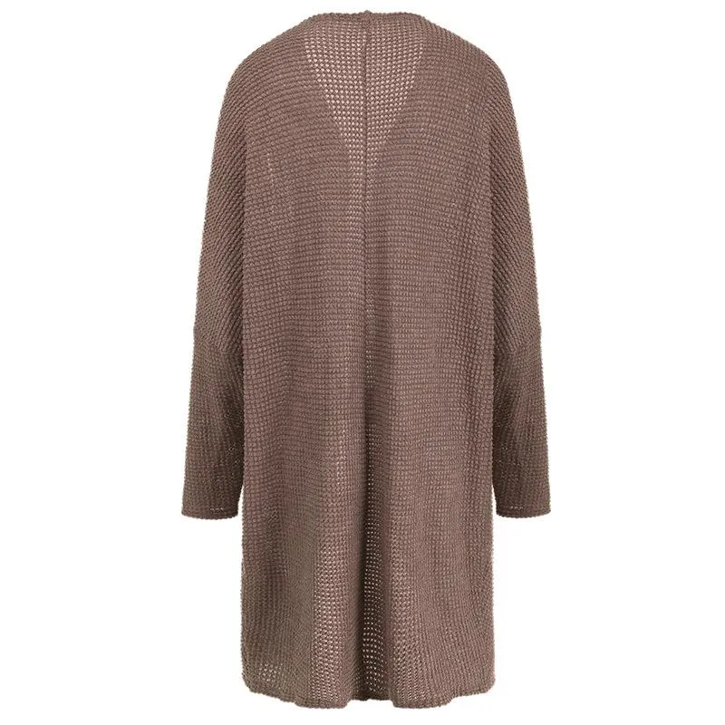 Women's Open Front Knit Cardigan Winter Fall Sweater Long Sleeve Coat