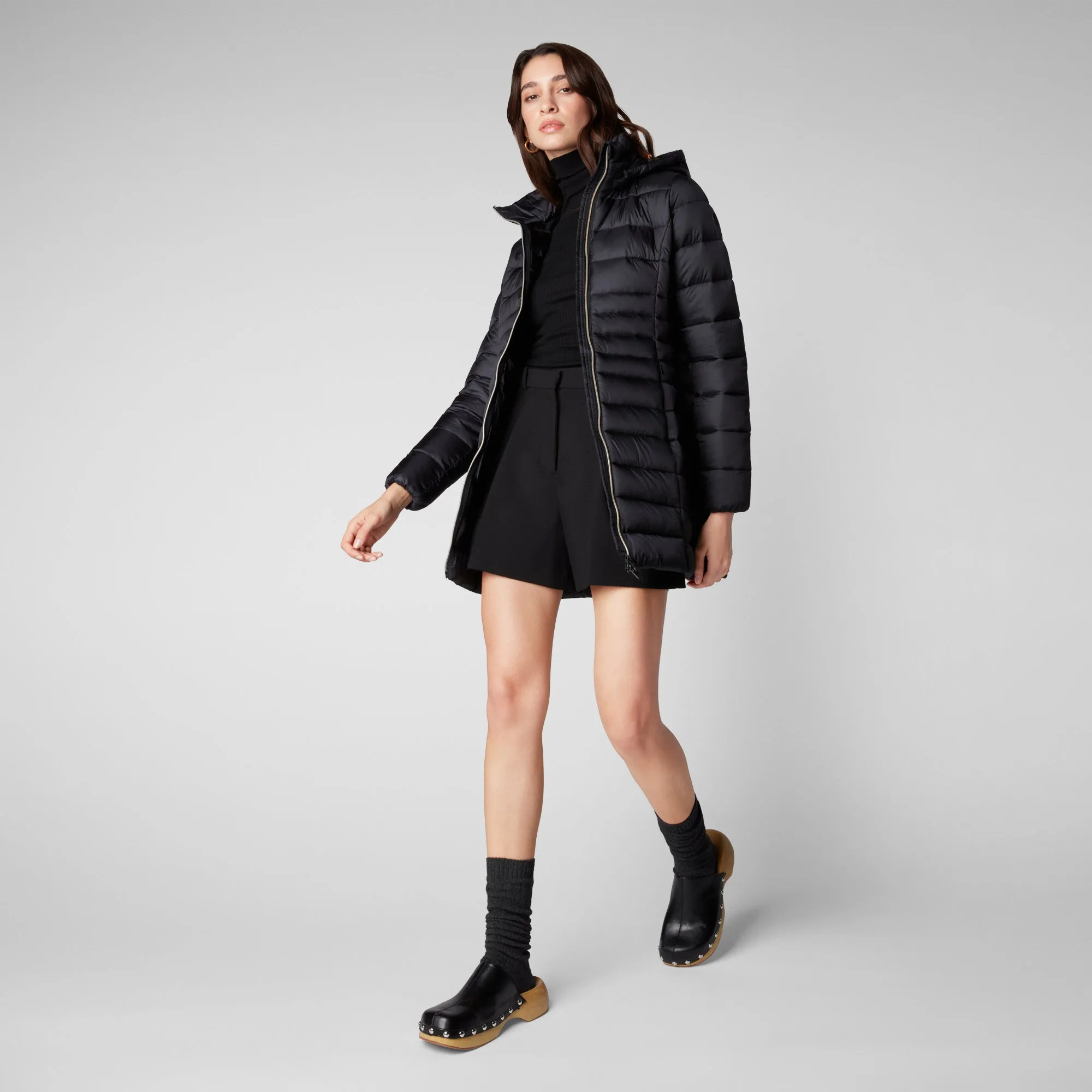 Women's Reese Hooded Puffer Coat in Black