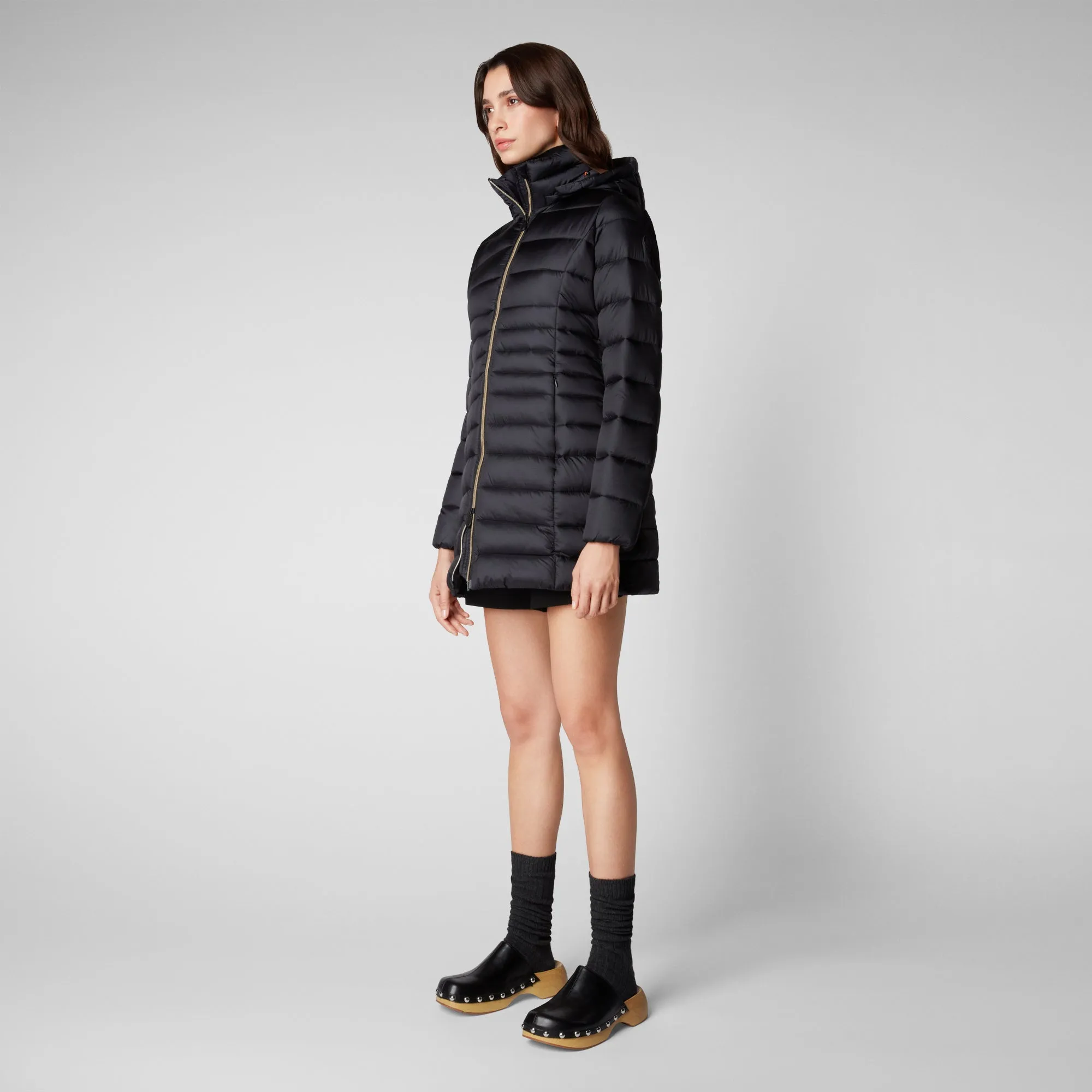 Women's Reese Hooded Puffer Coat in Black