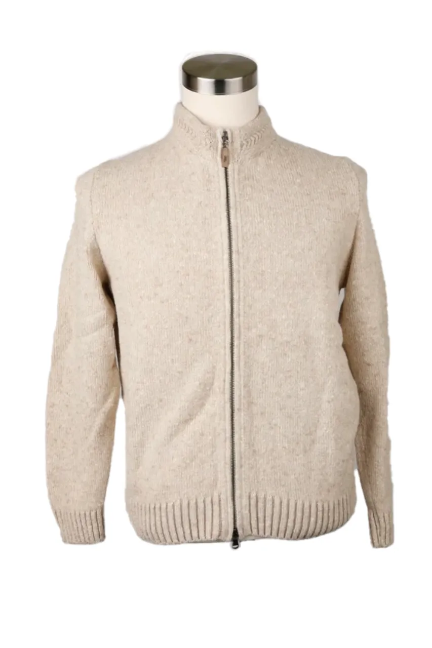 Wool-Cashmere Zip Up Sweater