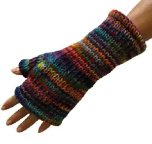 Wool Knit Fleece Lined  Wrist Warmers - SD Multi