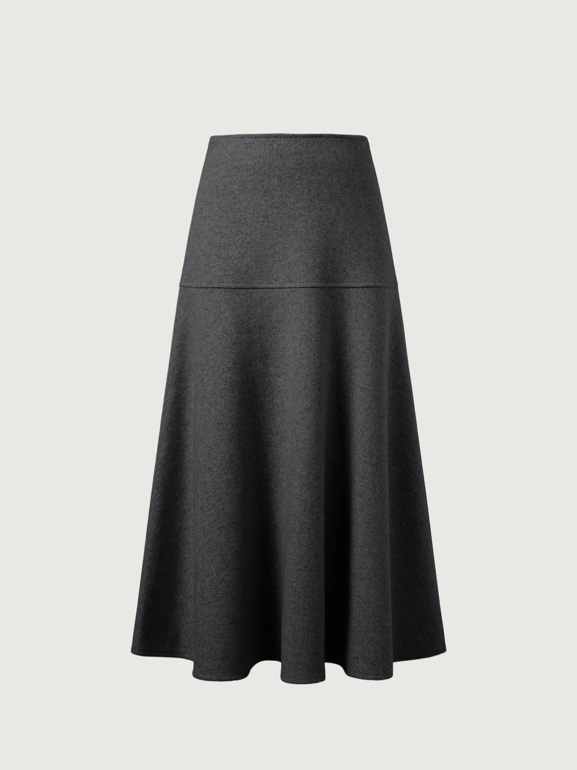 Wool-like Flared Maxi Skirt