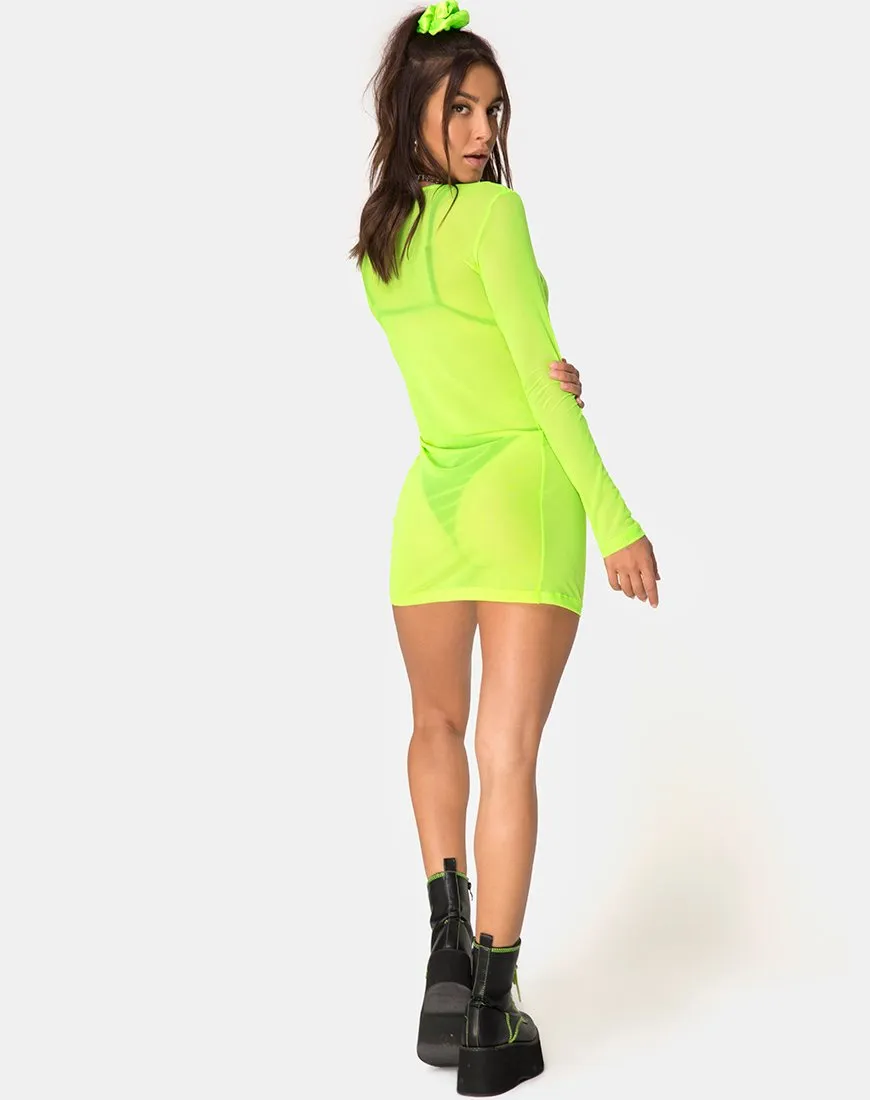 Wyatt Bodycon Dress in Fluro Yellow