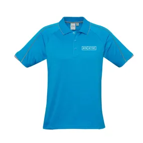 Wyn Active Mens Swim School Polo - Cyan