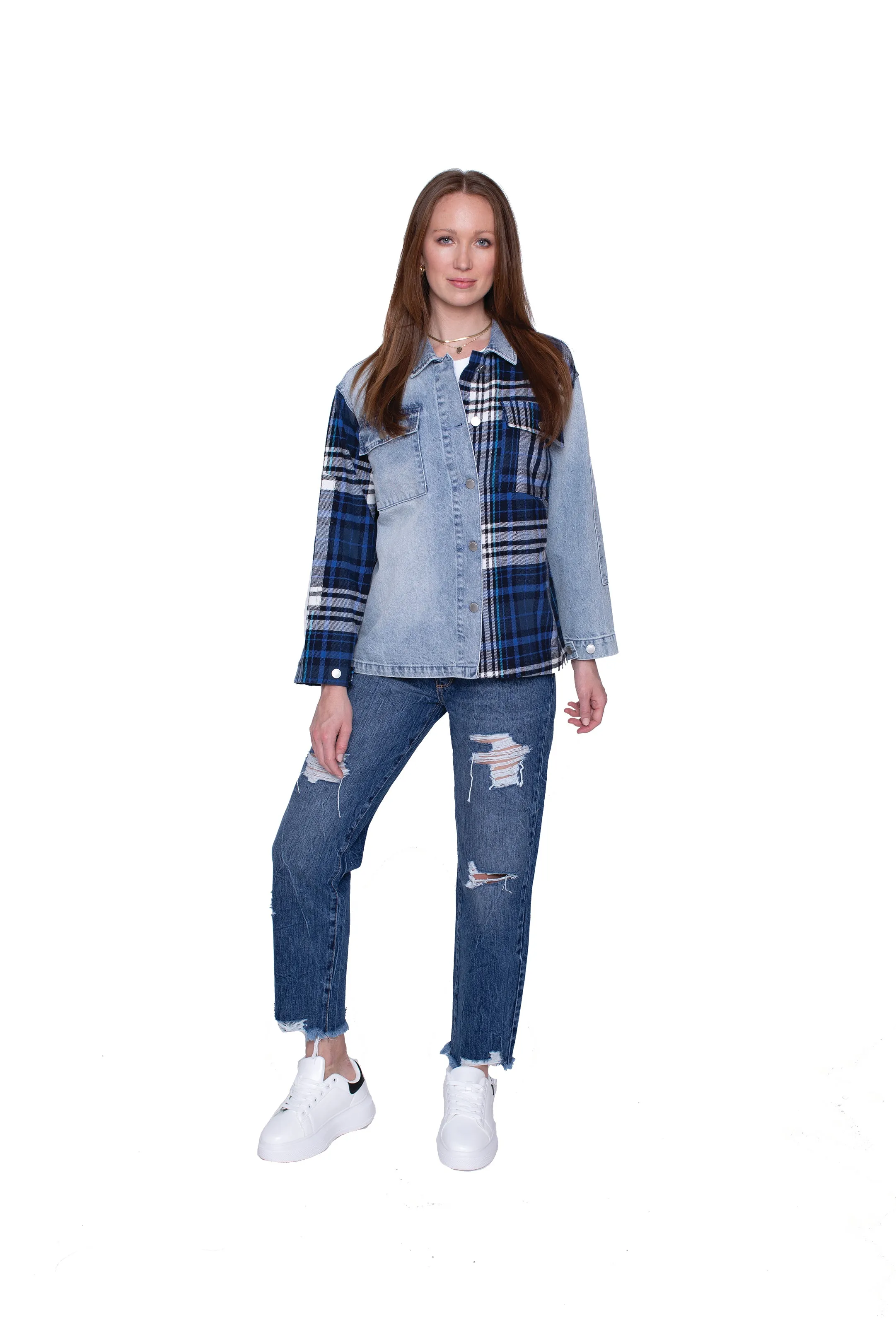 Your Ex Boyfriends Blue Plaid Shacket