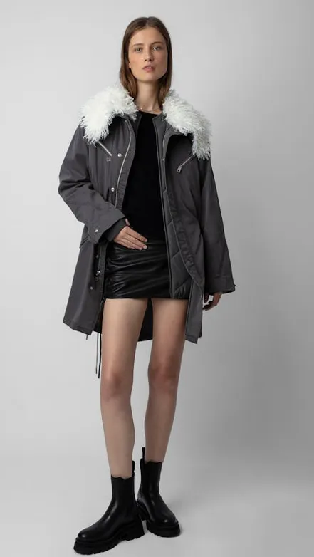 Zadig & Voltaire Kidea Coton Lave Jacket Ardoise Grey